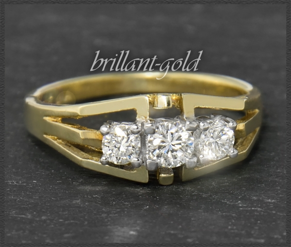 Ring, 0,45ct lupenreine Brillanten, 585 Gold, Vintage